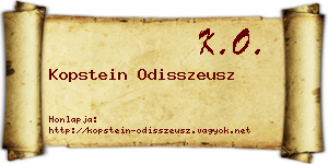Kopstein Odisszeusz névjegykártya